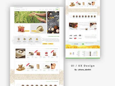 Ui / Ux Design for a website about rice online shop