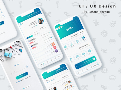 Ui / Ux Design for an Application about car fix app application branding car fix flat ui ux