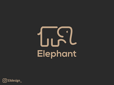 elephant brand clean elephant icon identity logo logos mark modern monoline simple