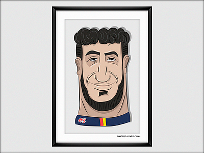 Daniel Ricciardo (2018, RedBull Racing) drawing formula1 illustration portrait smile sport vector
