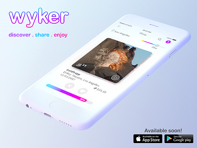 🔊 WYKER - A mobile app for the recommendation of musical events app application gradient minimalist mobile mobile app music tinder