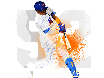 La Potencia baseball illustration mets newyork texture yoenis cespedes