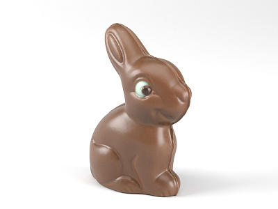 Chocolate Bunny #1 3d cg cgi chocolate delicious easter food foodrender model photorealistic product render