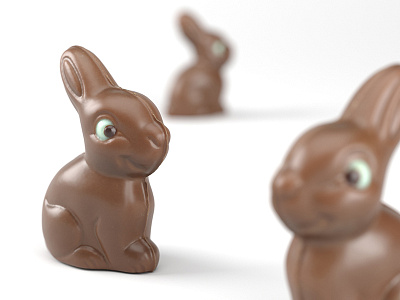 Chocolate Bunny #1 3d cg cgi chocolate delicious easter food foodrender model photorealistic product render