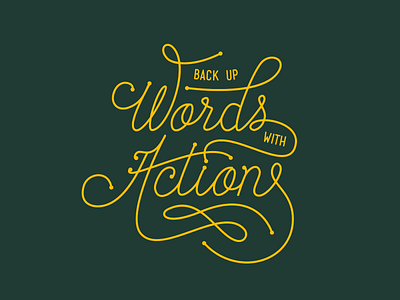 Back up words with actions lettering 2d actions hand drawn illustrator lettering motivational quotes typography words