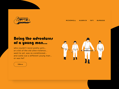 Clockwork Orange poster as website art direction illustration movie poster uidesign