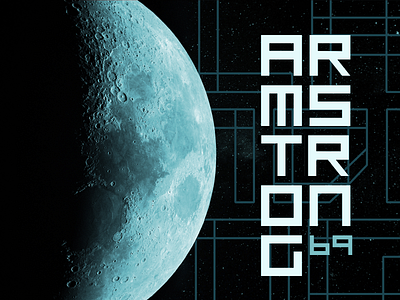 Armstrong '69 - Arkitekt typeface example arkitekt armstrong font futuristic modern moon moon landing sci fi space typeface