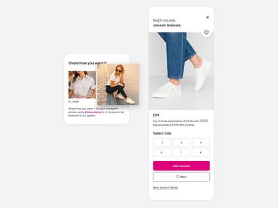 'Share how you wear it' and shop similar concept ecommerce product in modal share how you wear it shop the look ui user generated content ux web design