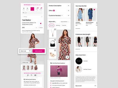 Mobile vision concept for a product page