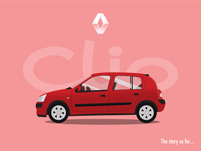 Renault Clio car flat illustration