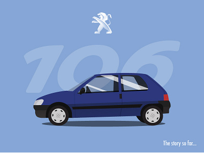 Peugeot 106 car flat illustration car flat illustration peugeot 106