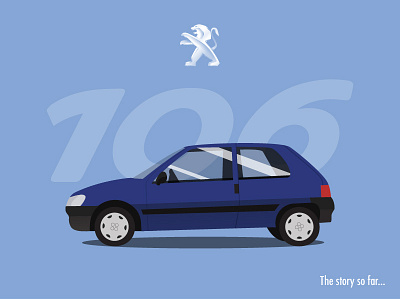 Peugeot 106 car flat illustration