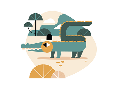 C is for crocodile animal character design crocodile illustration illustrator vector