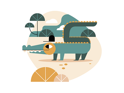 C is for crocodile animal character design crocodile illustration illustrator vector