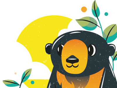 Malayan Sun Bear close up animal illustration animals bear childrens illustration crop honey illustration illustrator sun vector