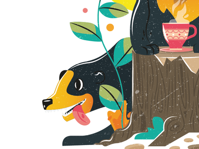 Malayan Sun Bear : Another close up tongue endangered tropical sunny sun illustrator illustration bear