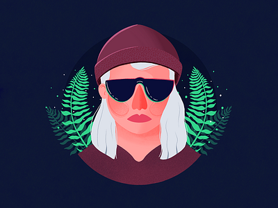 Hat artwork character design draw green illustration palm plants procreate texture