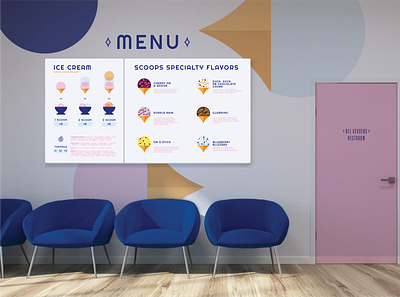 Scoops Ice Cream Co. Interior brand brand identity ice cream brand ice cream shop icecream identity design