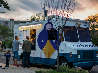 Scoops Ice Cream Co. Ice Cream Truck brand brand identity branding branding design design ice cream brand ice cream truck