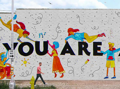 You Are Apart of this Story Mural Wall Mockup character character design design illustration illustrator mural mural art mural illustration watercolor