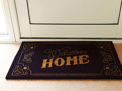 Welcome Home Mat illustartor illustation shoe mat textile design typography welcome home mat