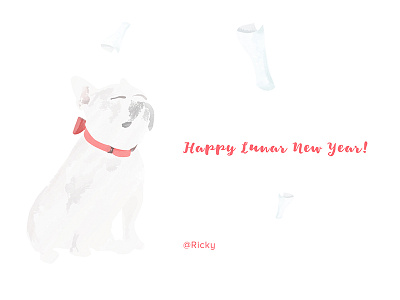 Happy Lunar New Year! comic digital frenchbulldog human illustration newyear wish