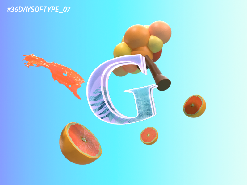 G for 36 Days of Type 36daysoftype-07 36daysoftype-g daily inspiration adobephotoshop typography type challenge lettering digital typedesign adobedimension 3d type type daily type daily challange 3d art foodandtype design 36daysoftype