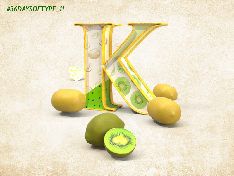 K is for 36 Days of Type graphic digital art digital 3d 3d daily inspiration adobephotoshop typography typedesign type challenge lettering digital adobedimension 3d type type daily type daily challange 3d art foodandtype design 36daysoftype