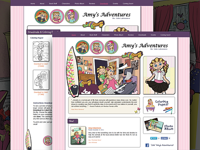 Custom Website - Children's Book Series author children cms custom pink ui ux website