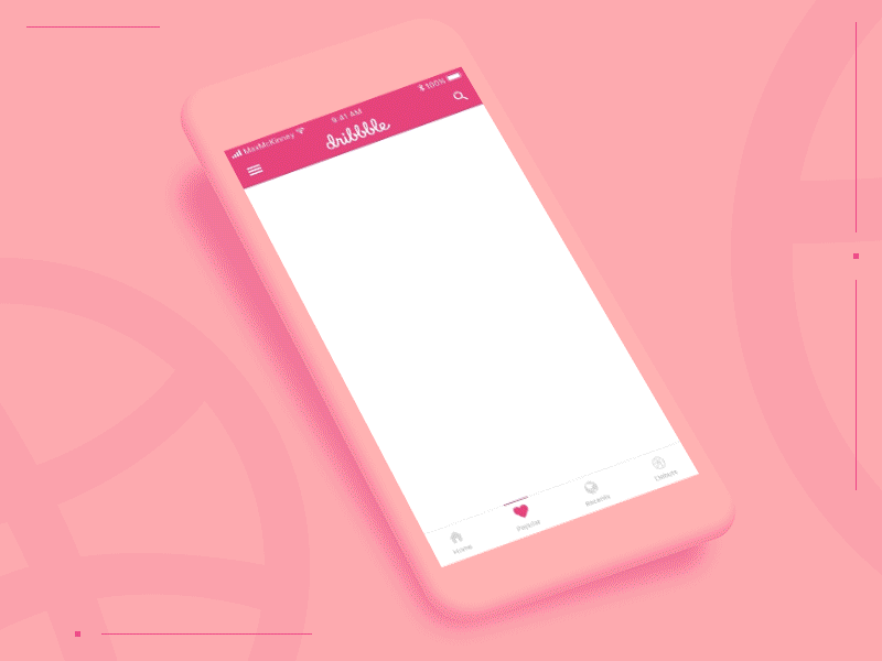Dribbble iOS App Redesign animated card debut ios mobile