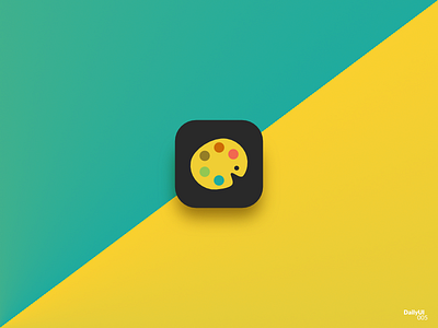 Daily UI 005 App Icon 'Color Buddy' blue green ios paint rounded rectangle smooth corner yellow