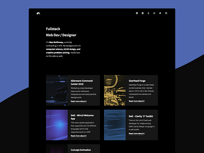 Max Mckinney Portfolio - Web accent black card dev flat lato minimal react roboto website white