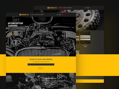 Gearhead Forge - Web black car e-com hot roboto rod shop website yellow