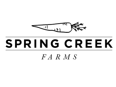 logo for spring creek farms branding carrot creek farm farms logo gardening illustration locally grown logo