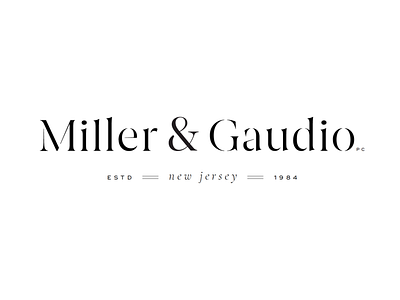 Miller & Gaudio Branding Design attorney black and white brand branding clean high end identity law lawfirm logo design concept minimal modern new jersey simple simple design