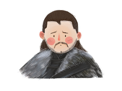 Jon Snow game of thrones illustration jon snow