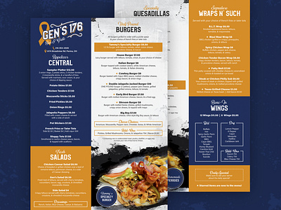 Gens 176 Bar & Grille | Menu Design