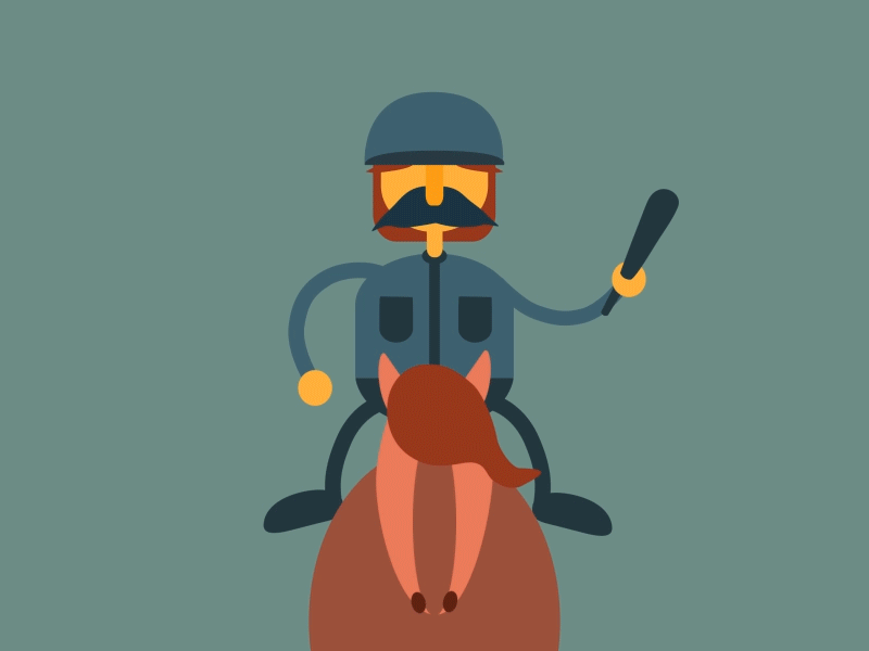 Coming to Get You animation cop gif horse illustration mustache police
