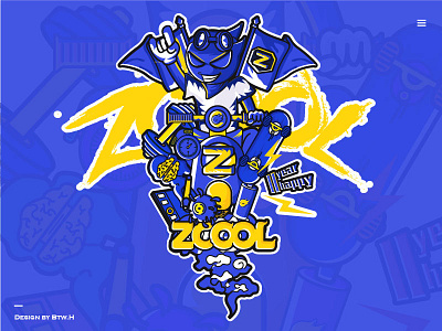 ZCOOL 11th blue color happy birthday illutration rock yellow