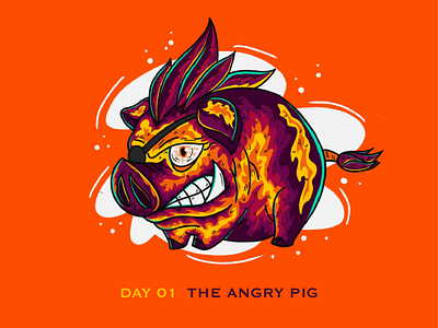 The angry pig angry design graphic design illustration pig