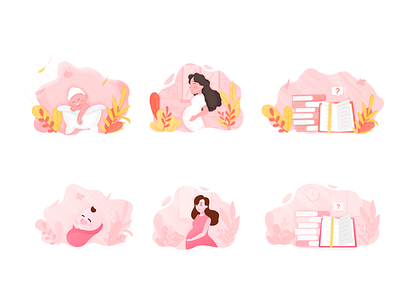 scene baby illustration pink woman