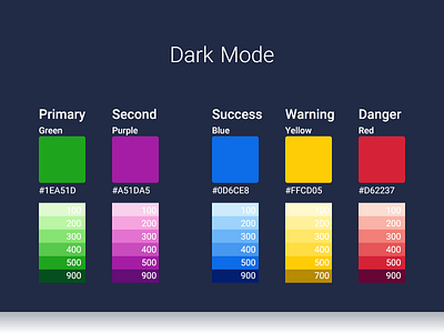 Color Palettes in Dark Mode adobexd color color palette colors design ui user interface (ui)