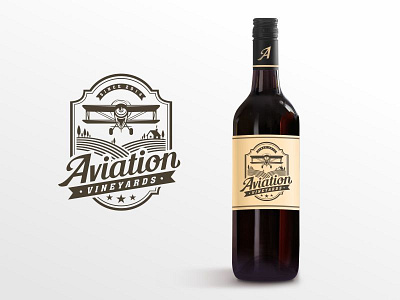 Aviation Vineyards aviation badge bottle emblem logo vintage wine