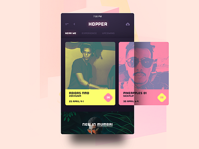 Hopper app card interaction