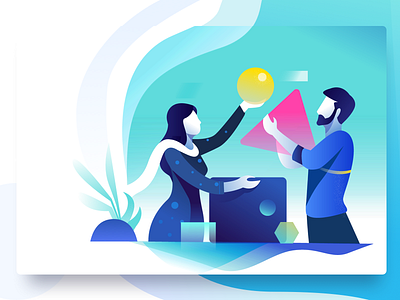 Smarter, Leaner building collaboration edgy illustration leaner smarter startup vibrant