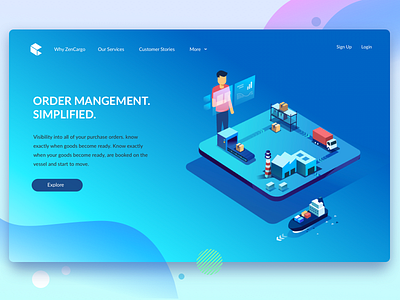 Order Management cargo flow goods isometric order management orders purchase order ship tracking truck visibility warehouse