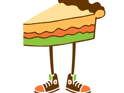 Special Pie character hand drawn illustration