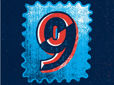 No. 9 - TypeFight 9 hand drawn illustration lettering number nine typefight vaughn fender