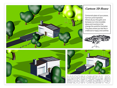 Cartoonish 3D House 3d 3d art cinema 4d cinema4d