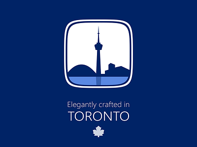 Crafted in Toronto Icon badge blue city crafted elegantly icon made in toronto maple leaf rebound squircle toronto vector